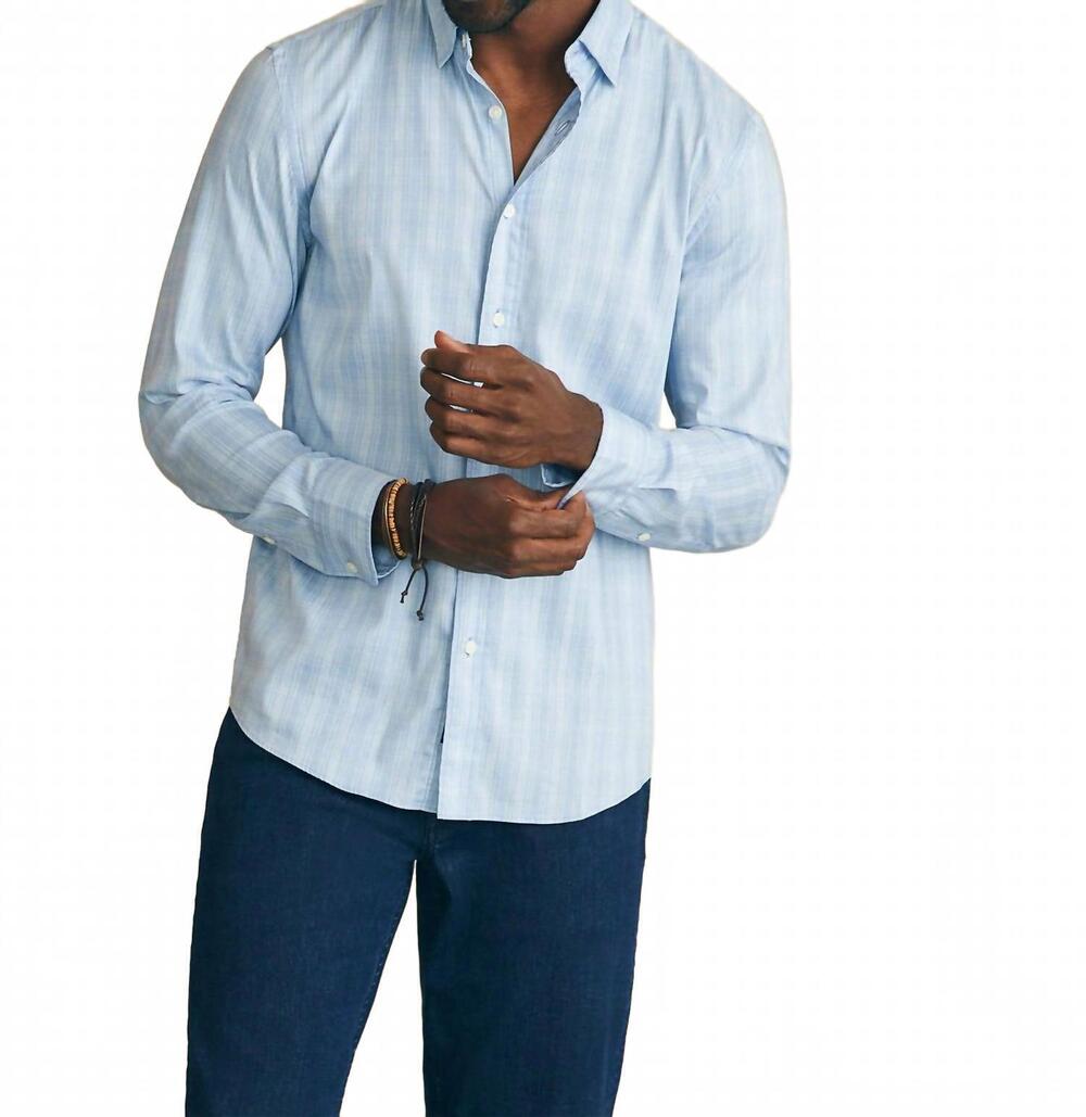 NEW FAHERTY the movement shirt in ice falls plaid